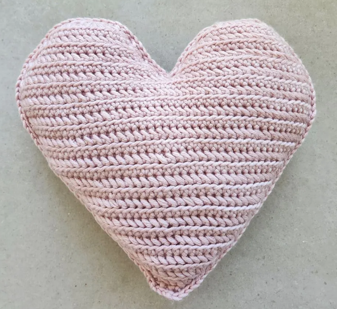 Textured Heart Crochet Pillow Pattern