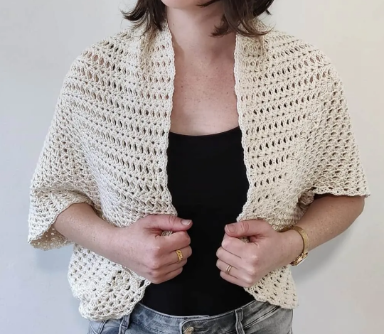 Easy Crochet Iris Cocoon Shrug Pattern