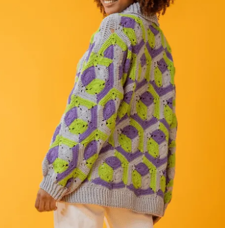 Geometric Hexagon Sweater Crochet Pattern