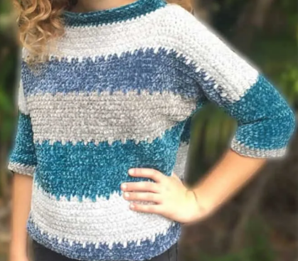 Velvet Color Block Sweater Pattern