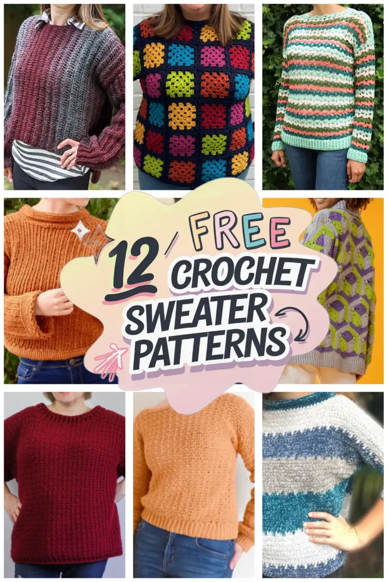 12 Free Crochet Sweater Patterns: Stylish Crochet Fashion Designs You’ll Love!