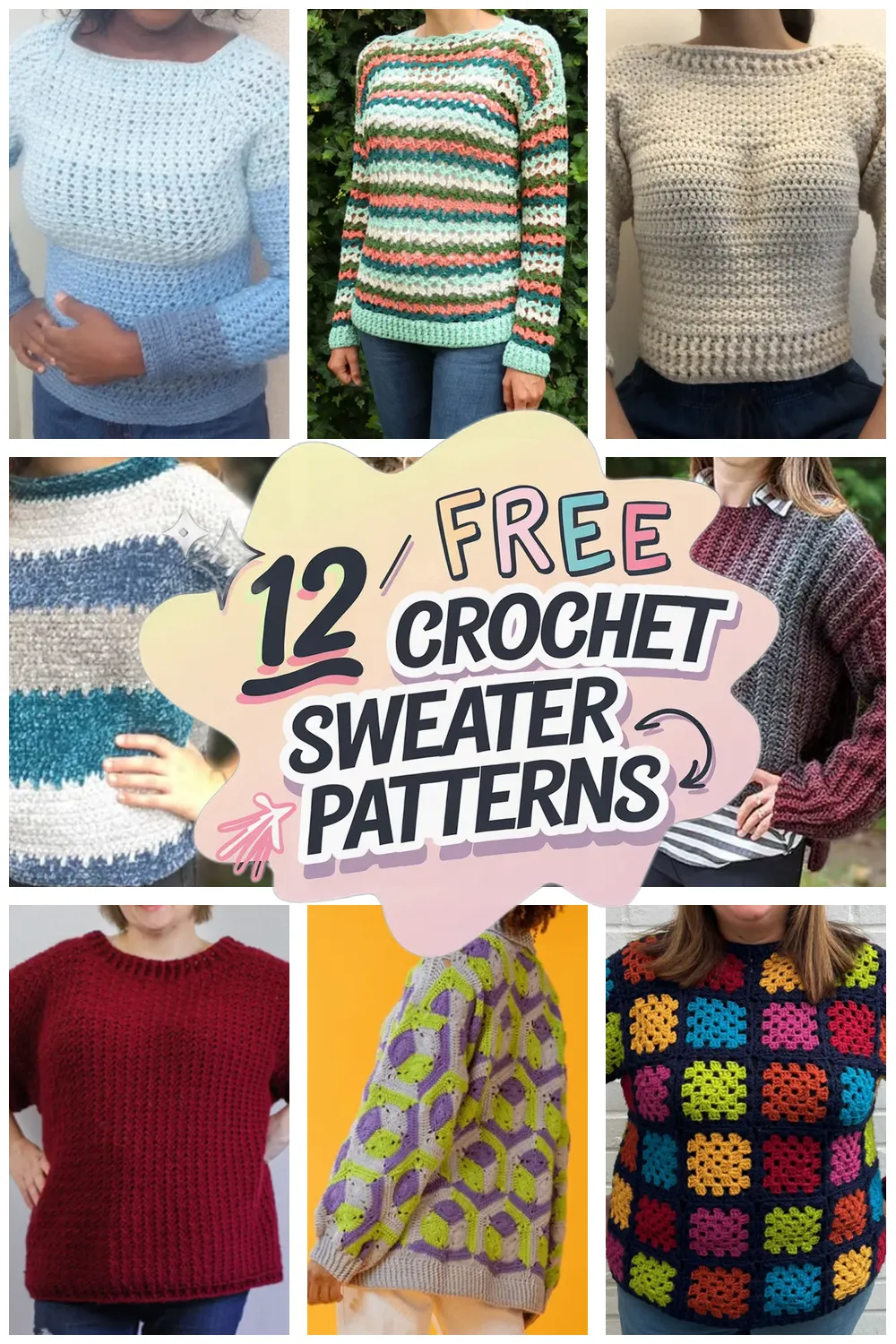 12 Free Crochet Sweater Patterns: Stylish Crochet Fashion Designs You’ll Love!