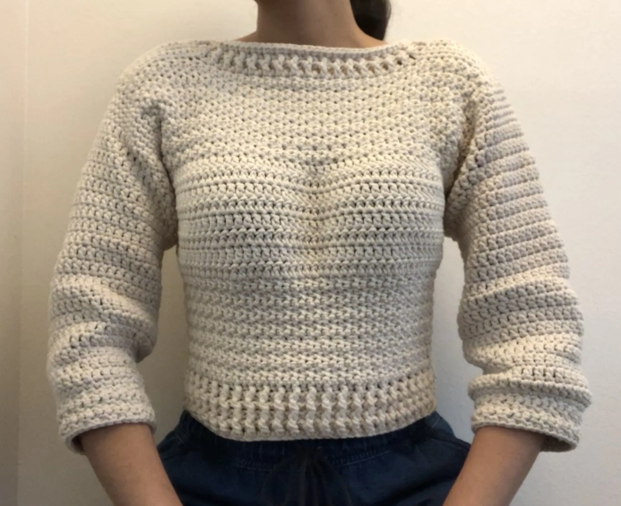 Cropped Textured Sweater Crochet Pattern