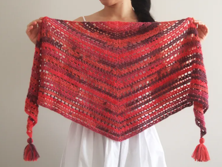 Vibrant Triangular Crochet Scarf Pattern