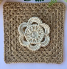 Granny Square Crochet Pattern with Floral Center