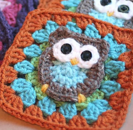 Vibrant Owl Granny Square Crochet Patterns Free