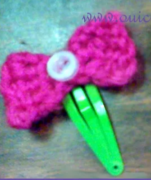 Crochet Bow Hair Clip Pattern