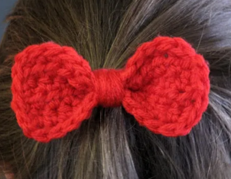 Crochet Bow Barrette Pattern Vibrant and Textured