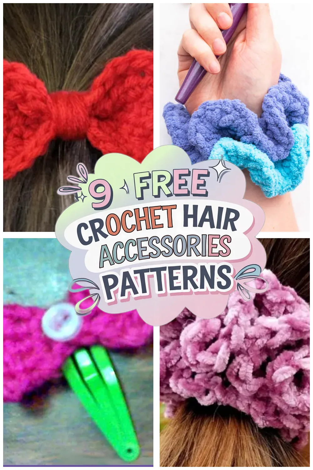 9 Free Crochet Hair Accessories Patterns - 